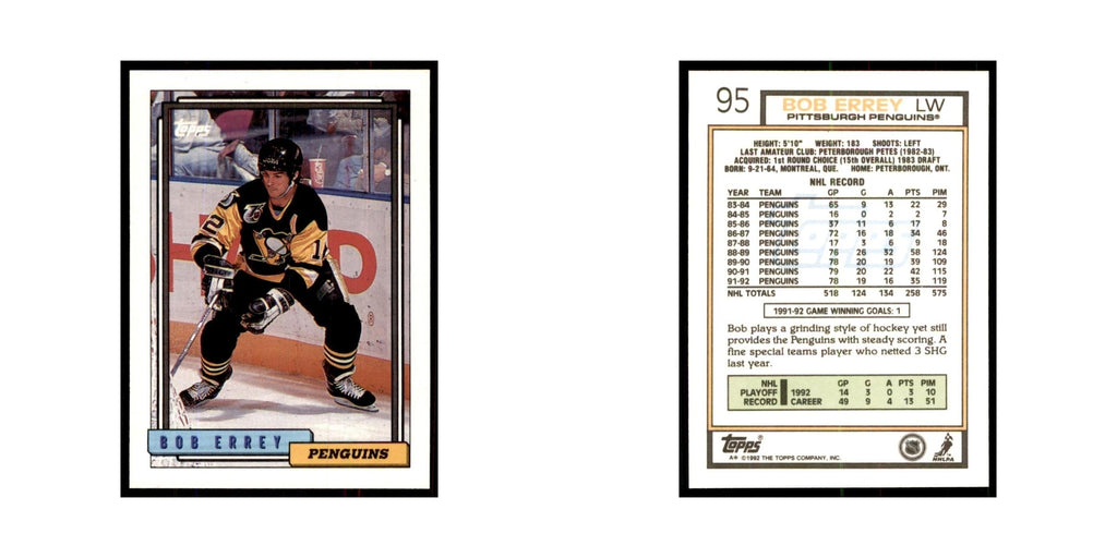 Bob Errey 1992 Topps #95 Hockey Cards Hockey Card NM