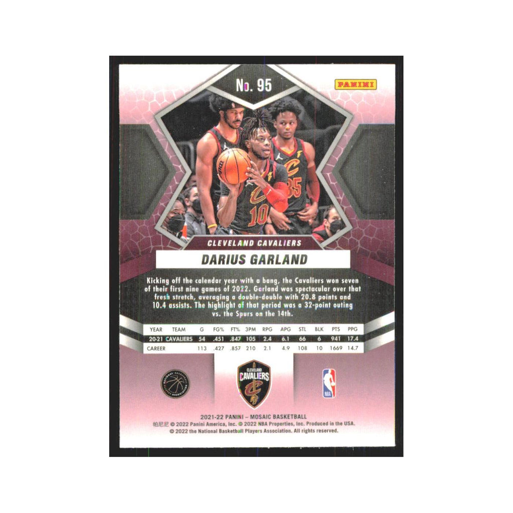 Darius Garland 2021 Panini Mosaic #95 Cleveland Cavaliers Basketball Card NM