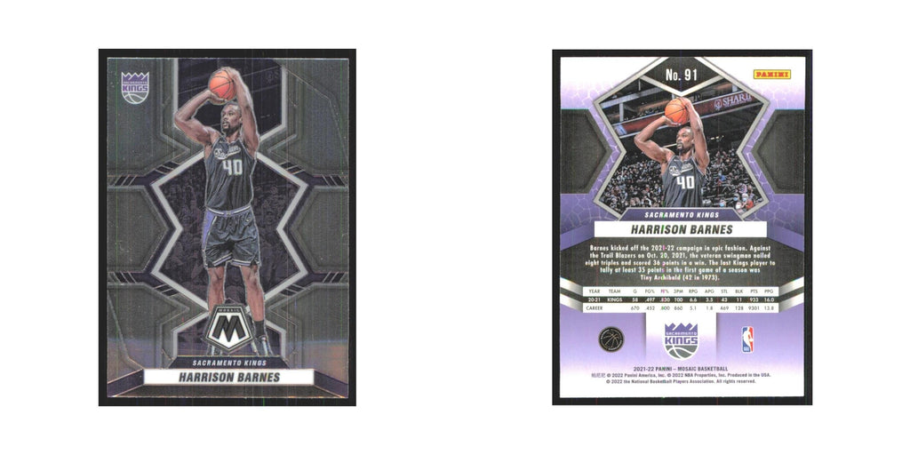 Harrison Barnes 2021 Panini Mosaic #91 Sacramento Kings Basketball Card NM