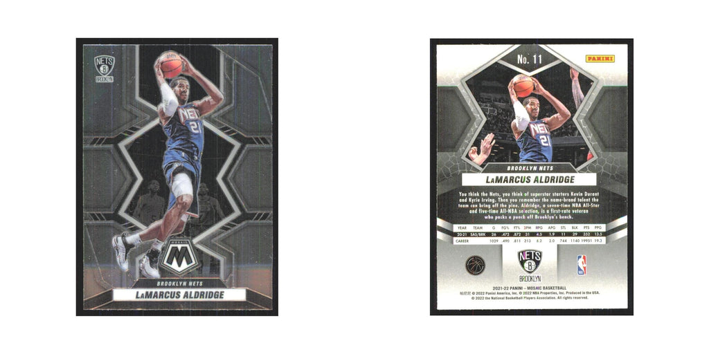 LaMarcus Aldridge 2021 Panini Mosaic #11 Brooklyn Nets Basketball Card NM