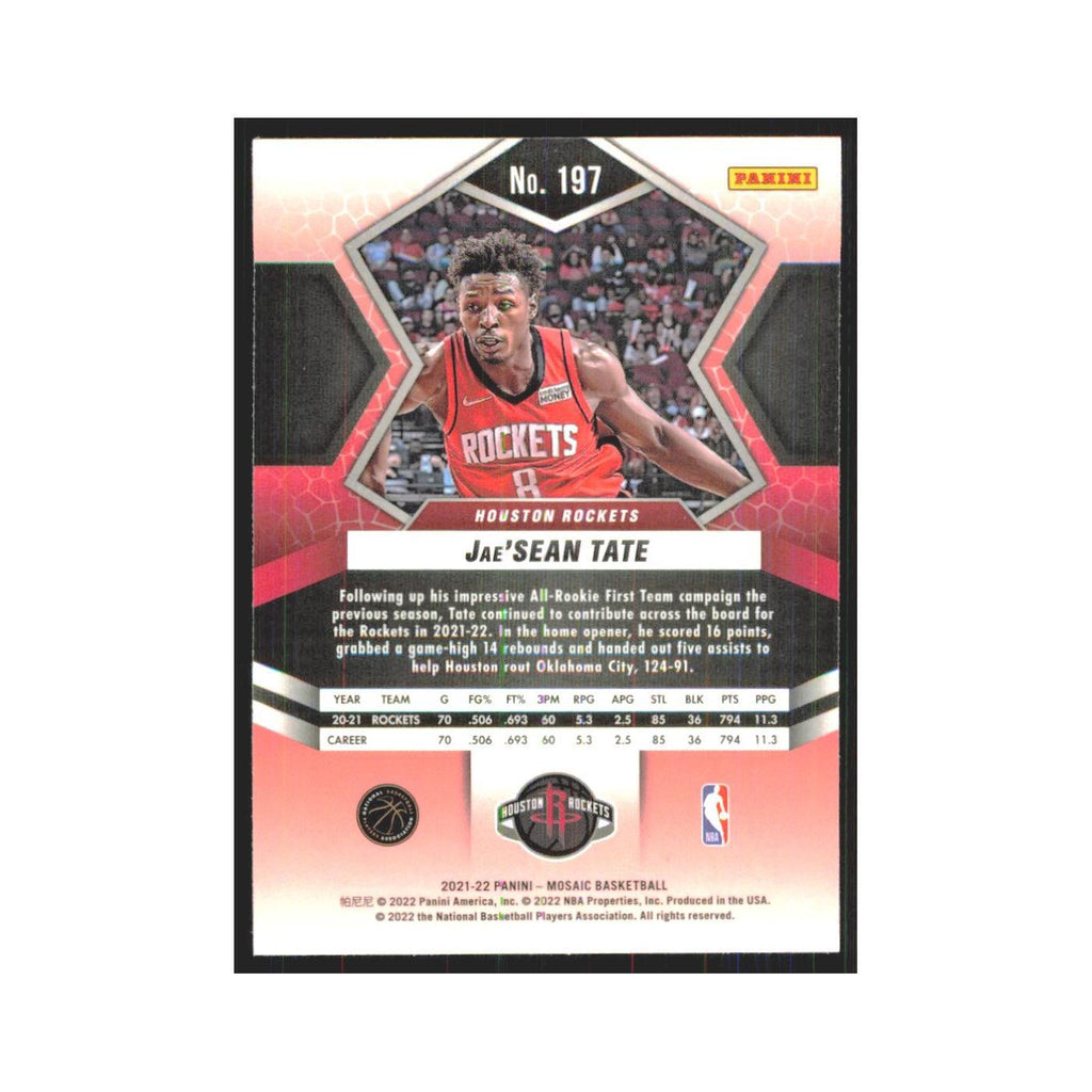 Jae'Sean Tate 2021 Panini Mosaic #197 Houston Rockets Basketball Card NM