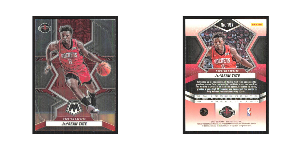 Jae'Sean Tate 2021 Panini Mosaic #197 Houston Rockets Basketball Card NM