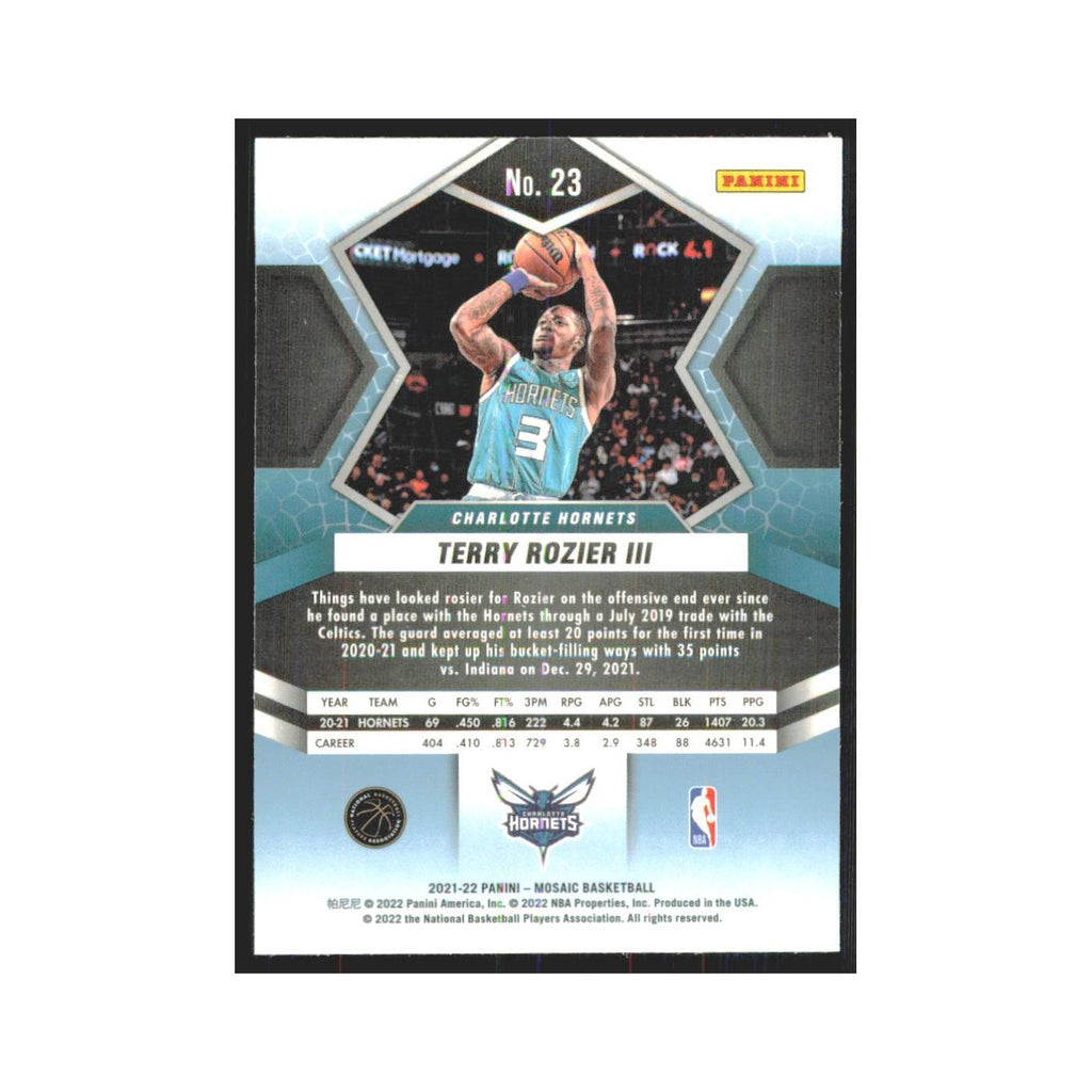 Terry Rozier III 2021 Panini Mosaic #23 Charlotte Hornets Basketball Card NM