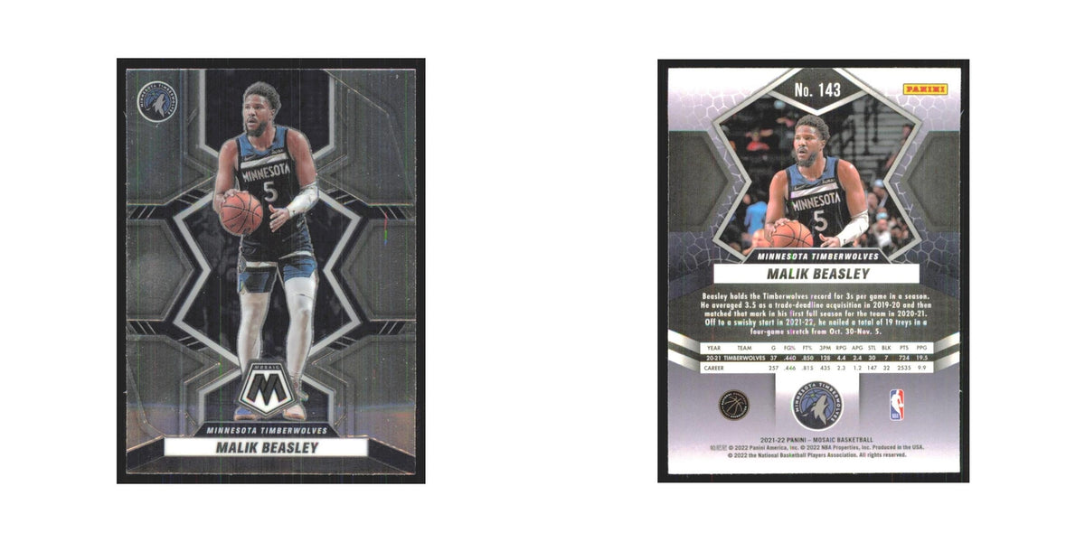 Malik Beasley 2021 Panini Mosaic #143 Minnesota Timberwolves Basketball Card NM