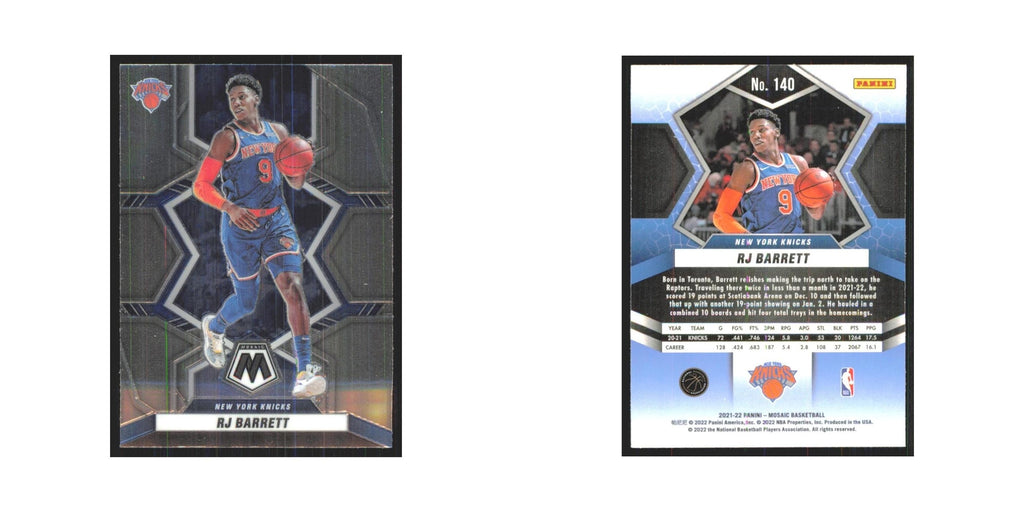 RJ Barrett 2021 Panini Mosaic #140 New York Knicks Basketball Card NM