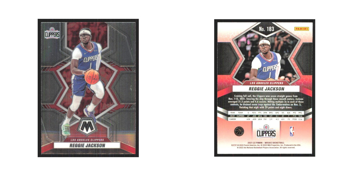 Reggie Jackson 2021 Panini Mosaic #183 Los Angeles Clippers Basketball Card NM