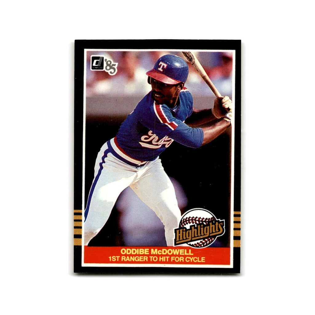 Oddibe McDowell 1985 Donruss Highlights #24 Texas Rangers Baseball Card NM