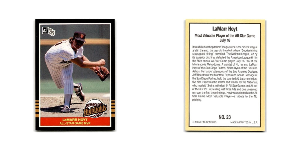 LaMarr Hoyt 1985 Donruss Highlights #23 San Diego Padres Baseball Card NM