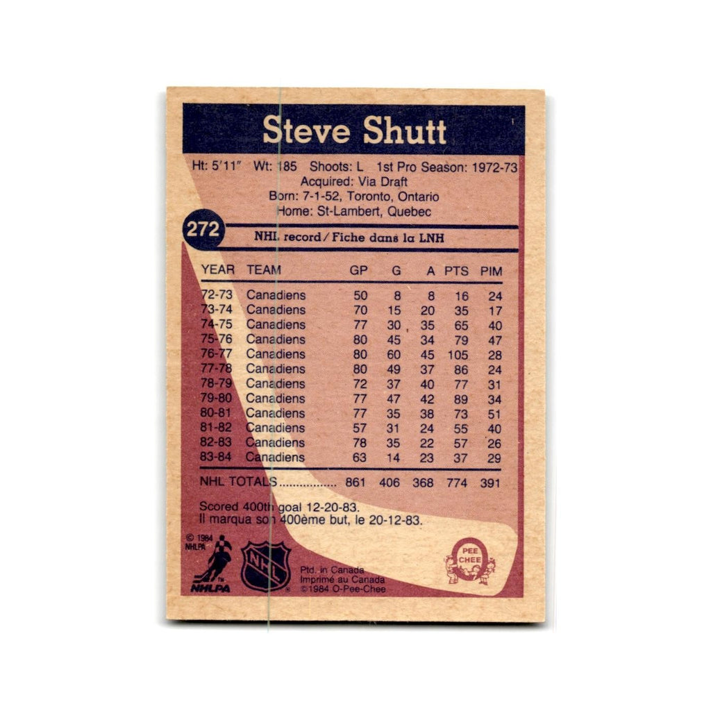 1984 O-Pee-Chee Steve Shutt Montreal Canadiens #272