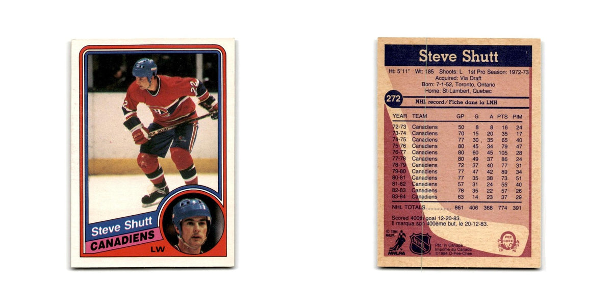 1984 O-Pee-Chee Steve Shutt Montreal Canadiens #272