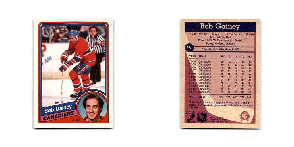 1984 O-Pee-Chee Bob Gainey Montreal Canadiens #261