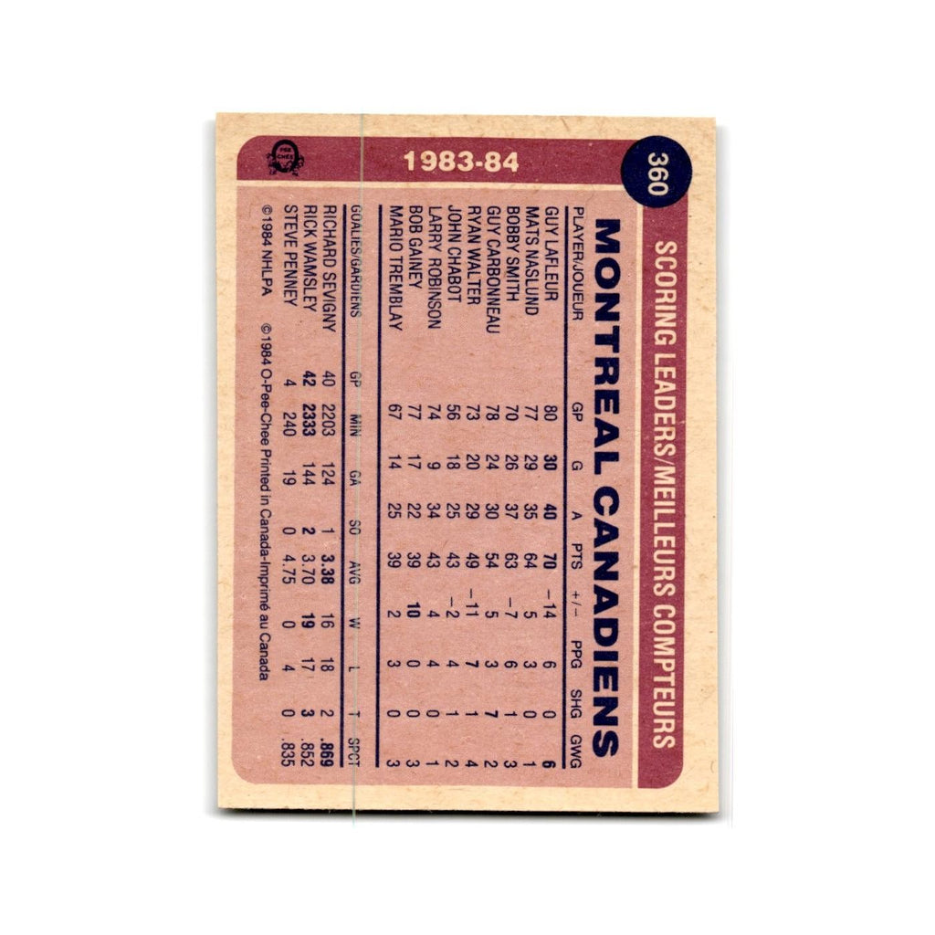 1984 O-Pee-Chee Guy Lafleur Montreal Canadiens #360