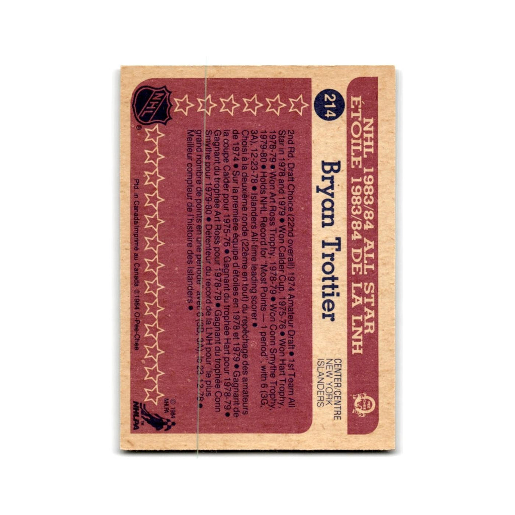 1984 O-Pee-Chee Bryan Trottier New York Islanders #214
