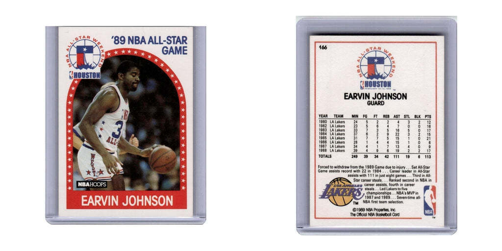 1989 Hoops Basketball Card Earvin Johnson Lakers #166