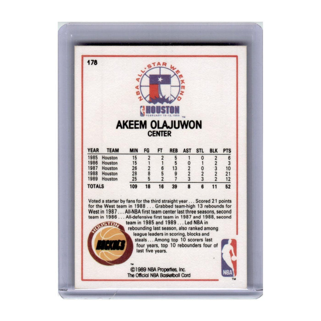 1989 Hoops Basketball Card Akeem Olajuwon Rockets #178