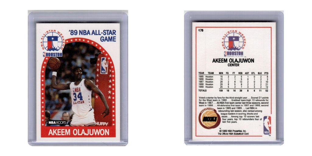 1989 Hoops Basketball Card Akeem Olajuwon Rockets #178