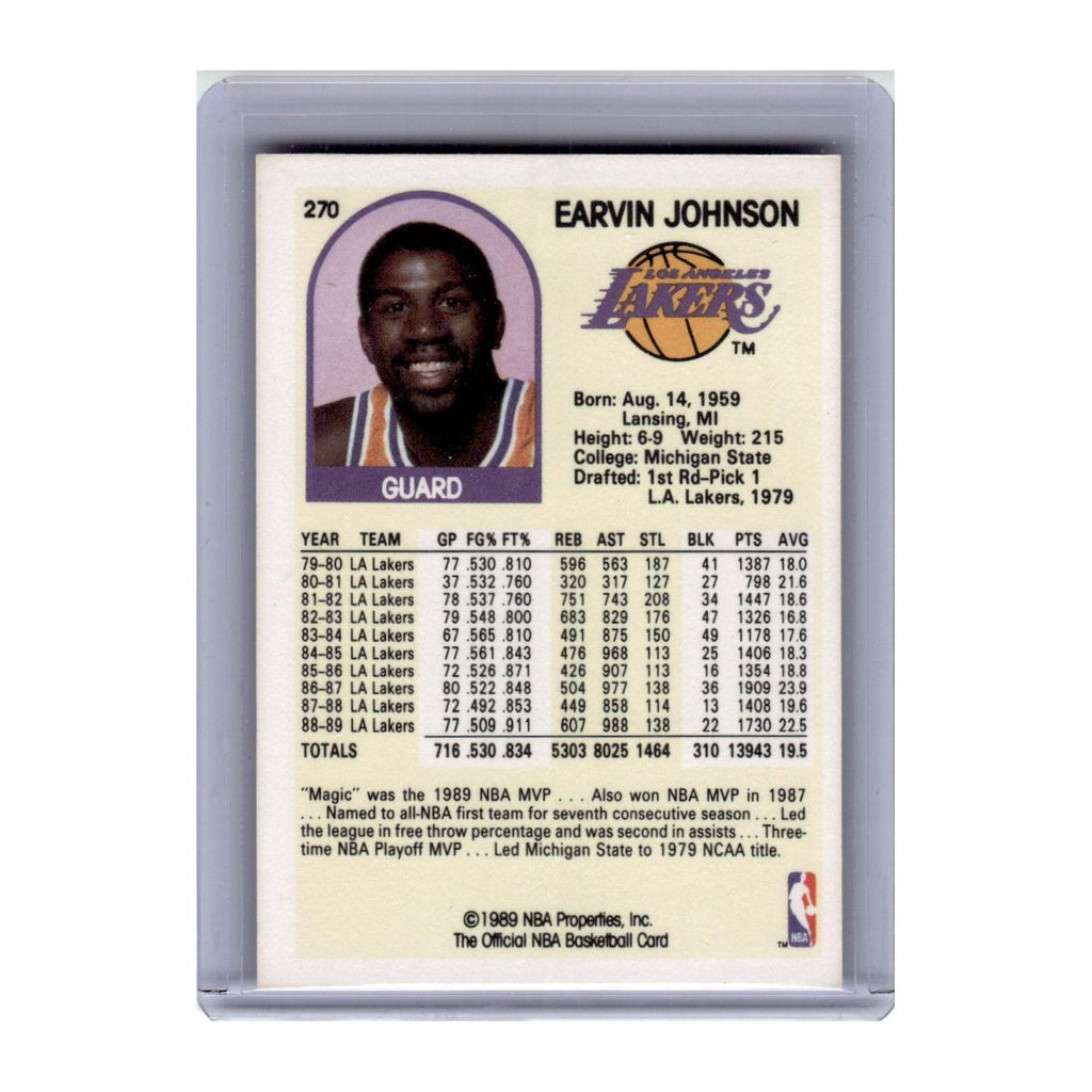 1989 Hoops Basketball Card Earvin Johnson Lakers #270
