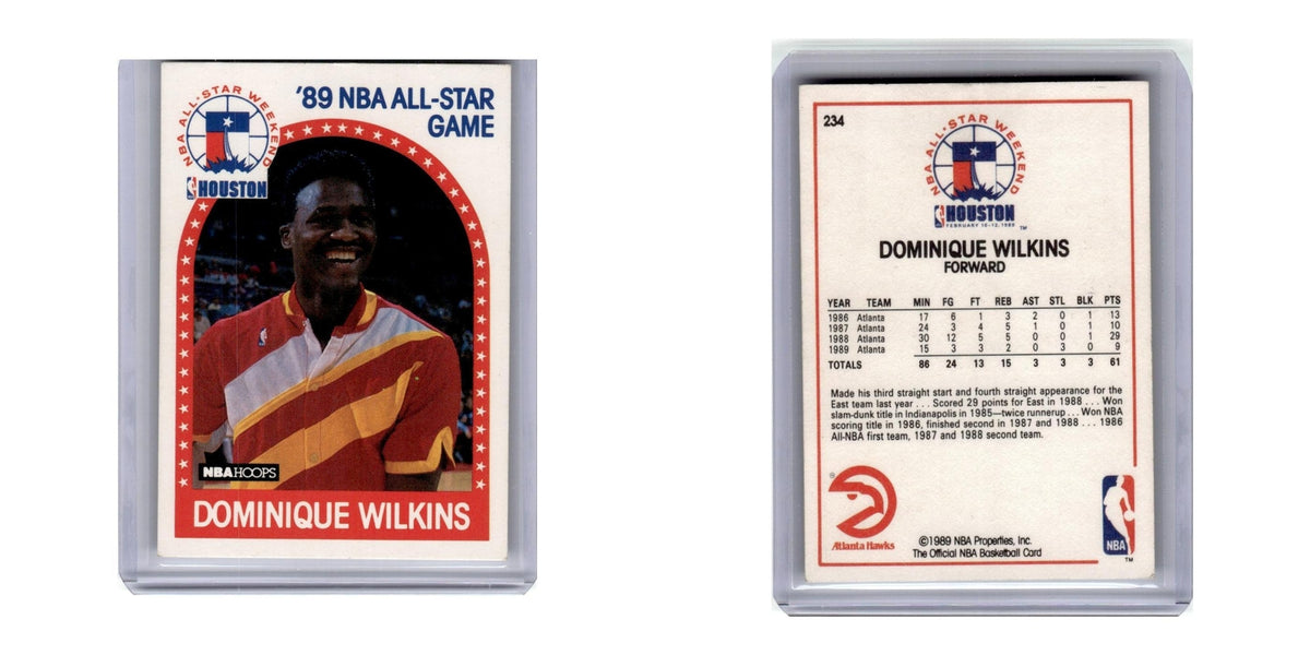 1989 Hoops Basketball Card Dominique Wilkins Hawks #234