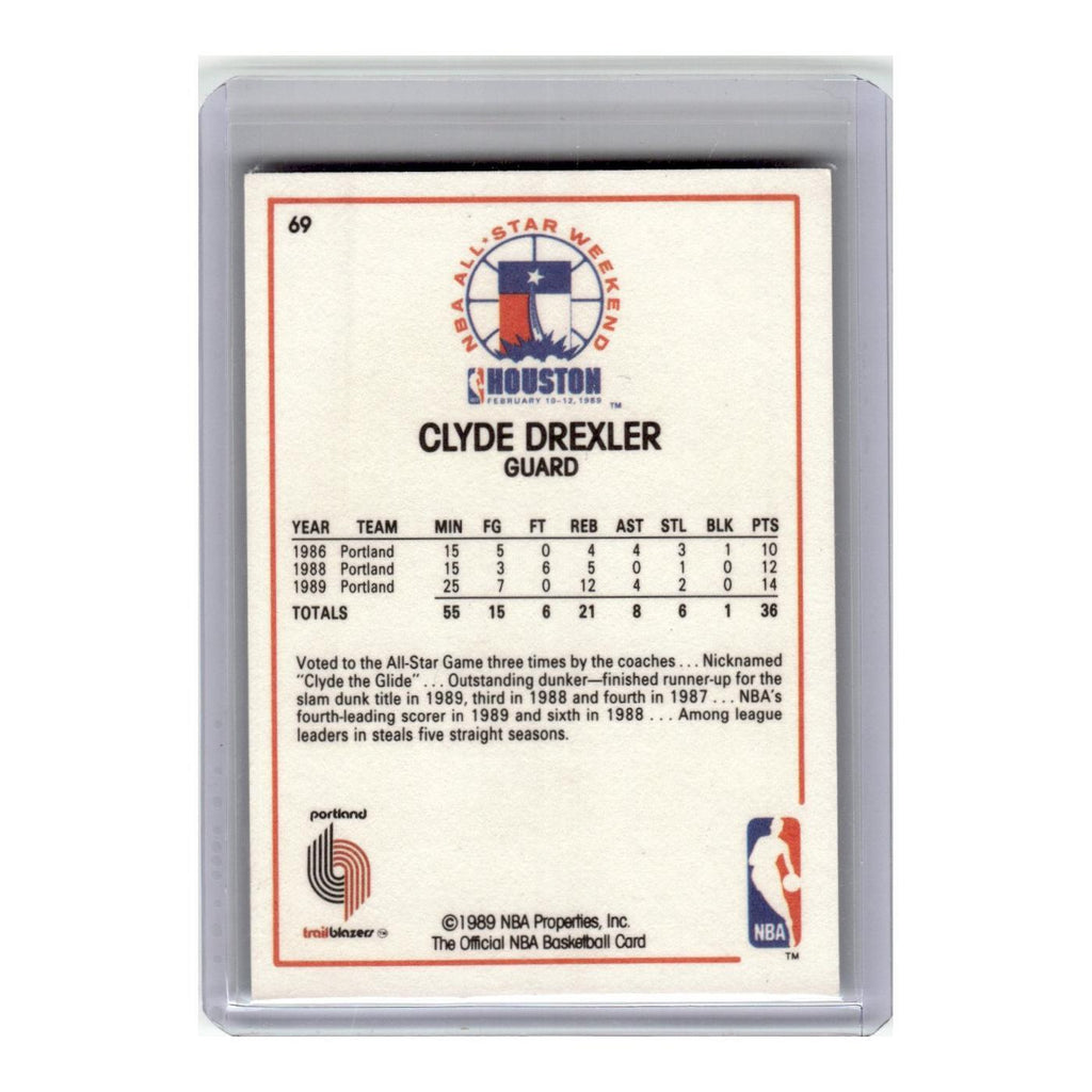 1989 Hoops Basketball Card Clyde Drexler Blazers #69