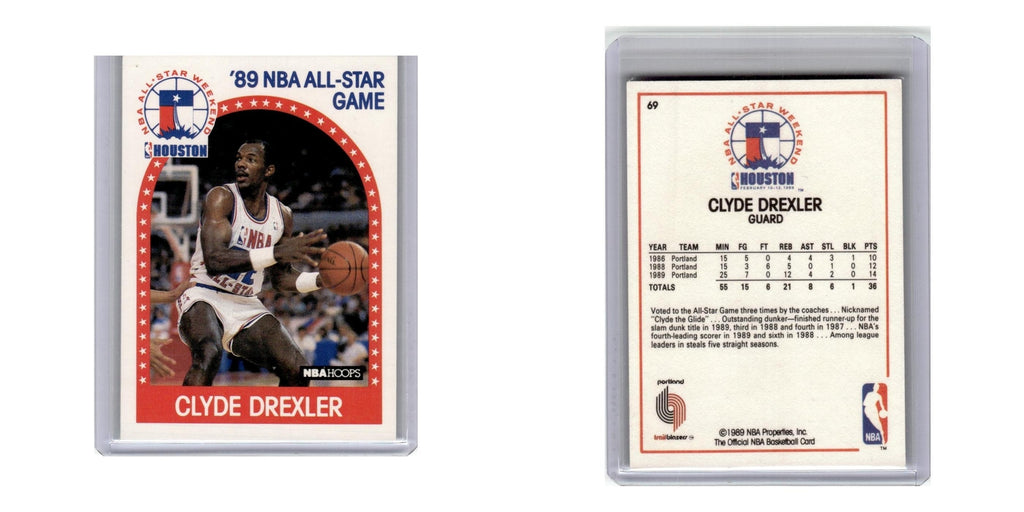 1989 Hoops Basketball Card Clyde Drexler Blazers #69