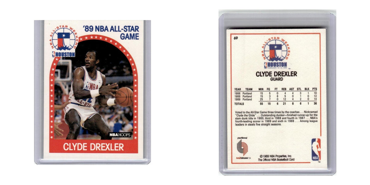 1989 Hoops Basketball Card Clyde Drexler Blazers #69