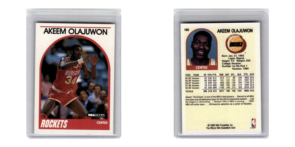 1989 Hoops Basketball Card Akeem Olajuwon Rockets #180