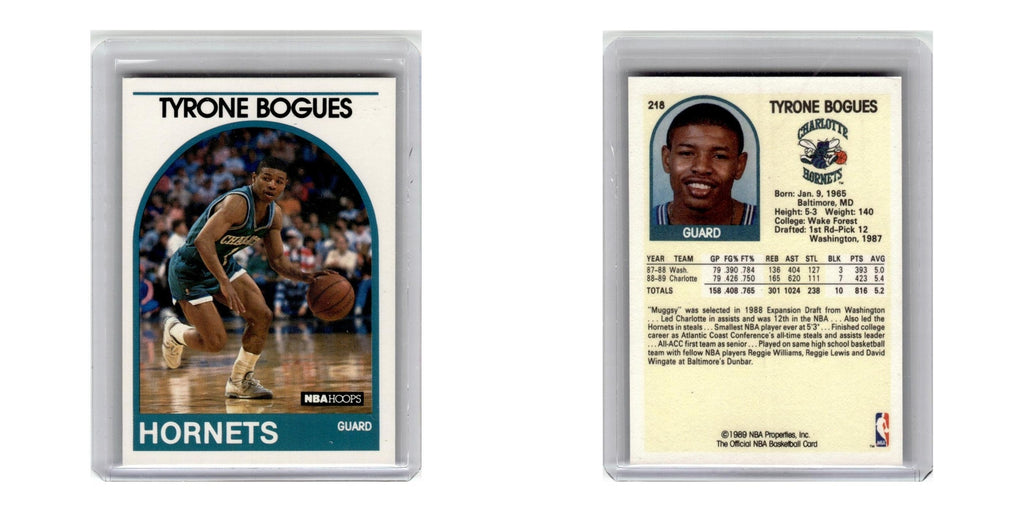 1989 Hoops Basketball Card Tyrone Bogues Hornets #218