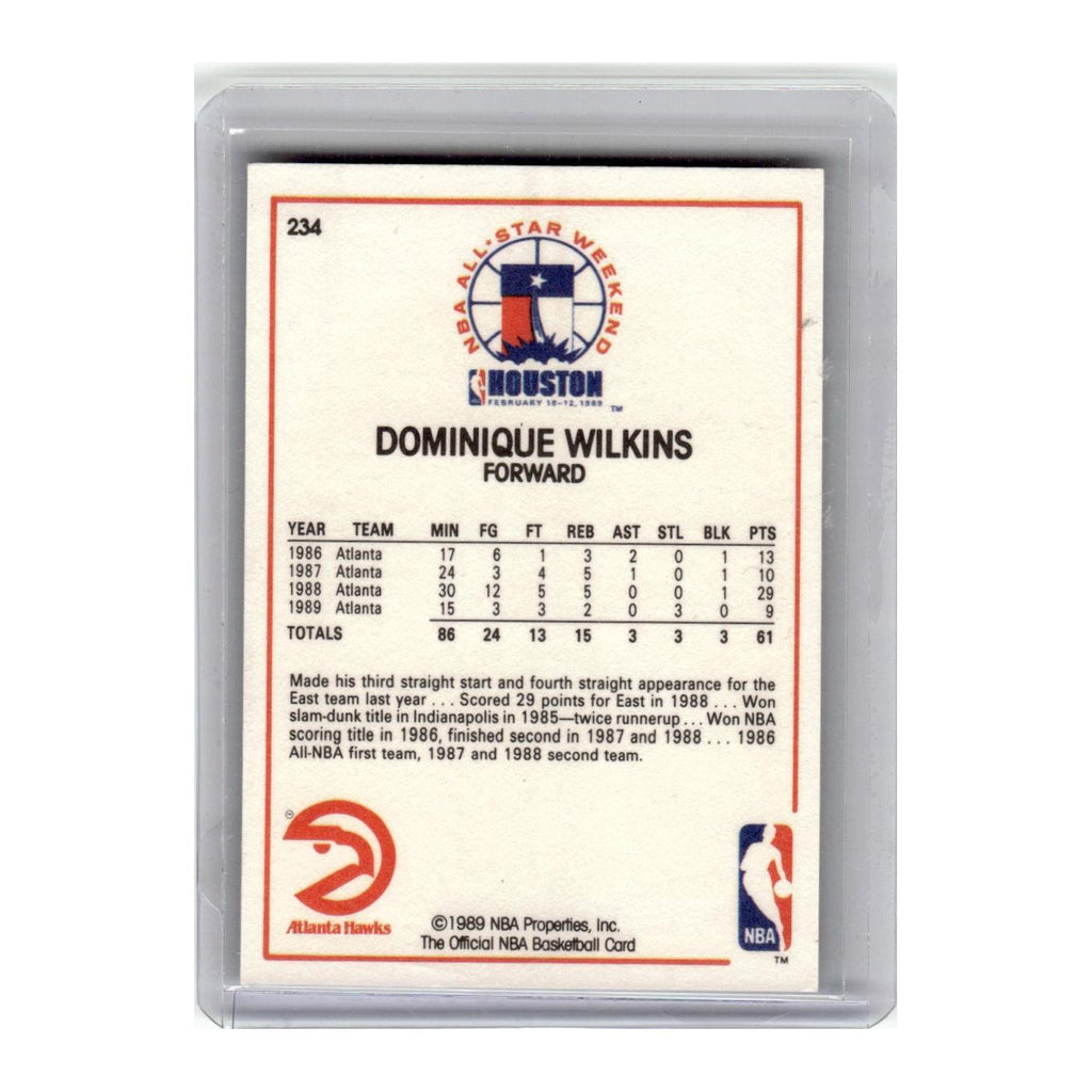 1989 Hoops Basketball Card Dominique Wilkins Hawks #234