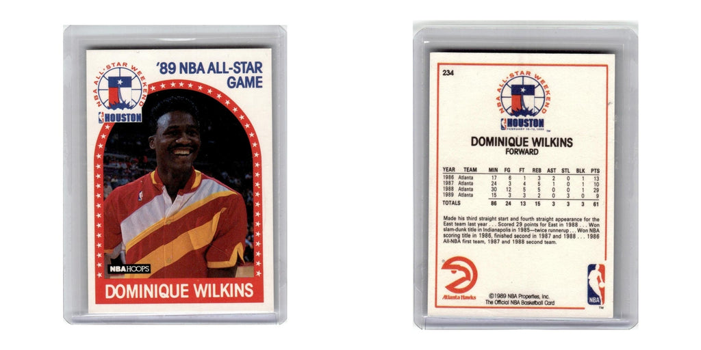 1989 Hoops Basketball Card Dominique Wilkins Hawks #234