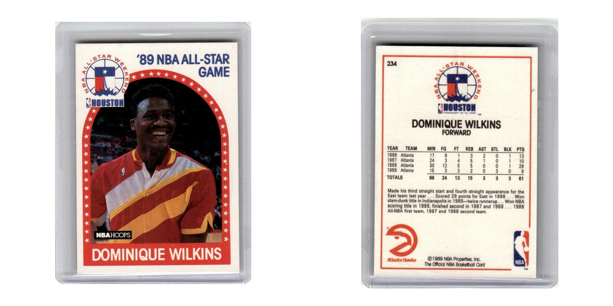1989 Hoops Basketball Card Dominique Wilkins Hawks #234