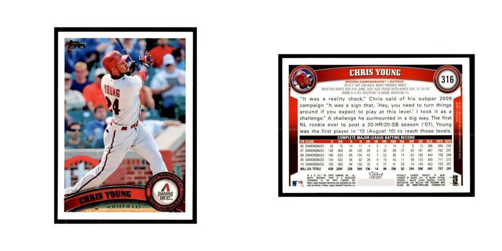 2011 Topps Chris Young Baseball Cards #316