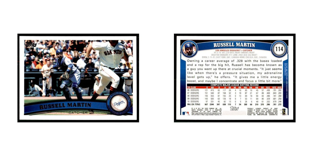 2011 Topps Russell Martin Baseball Cards #114