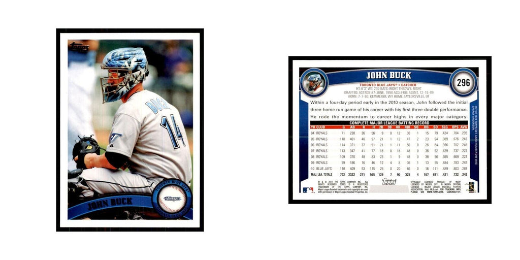 2011 Topps John Buck Baseball Cards #296