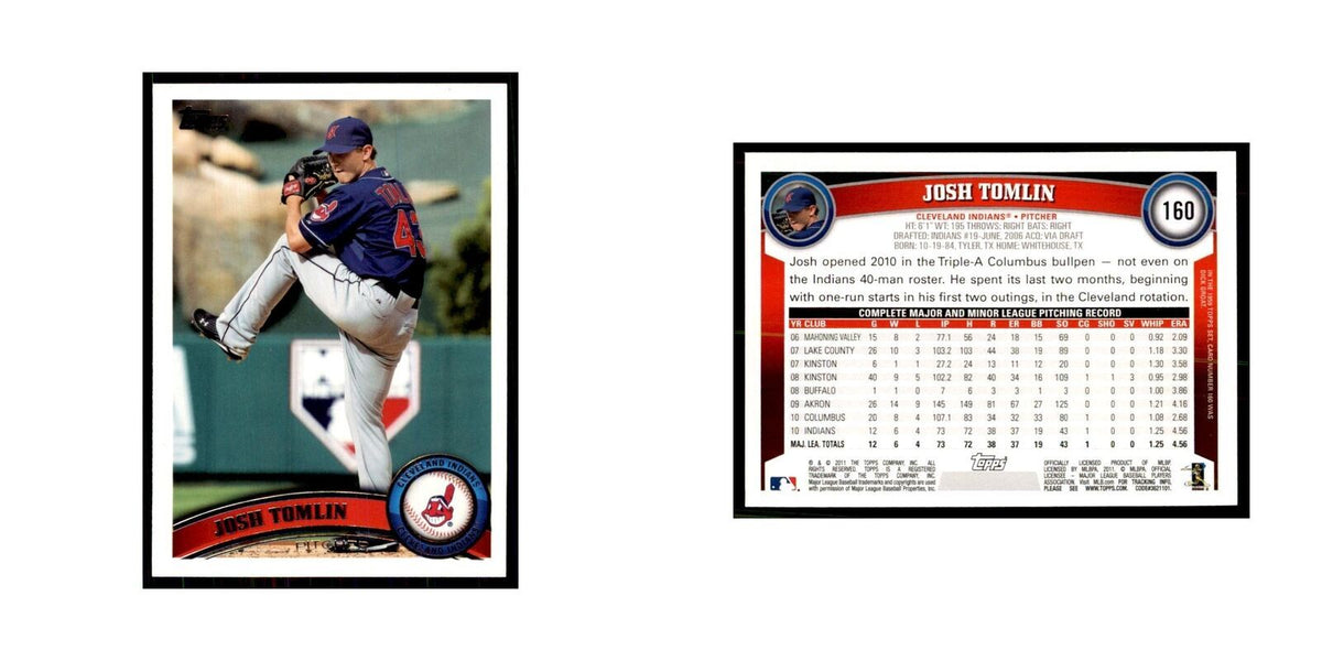 2011 Topps Josh Tomlin Baseball Cards #160