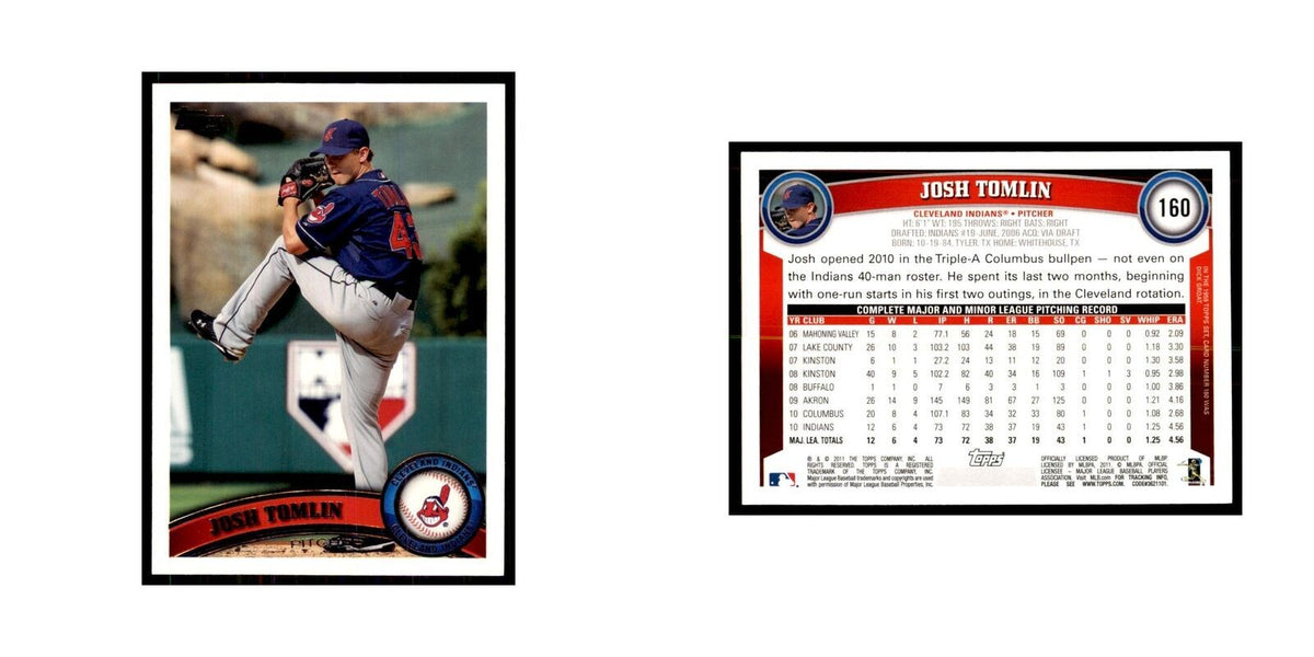 2011 Topps Josh Tomlin Baseball Cards #160