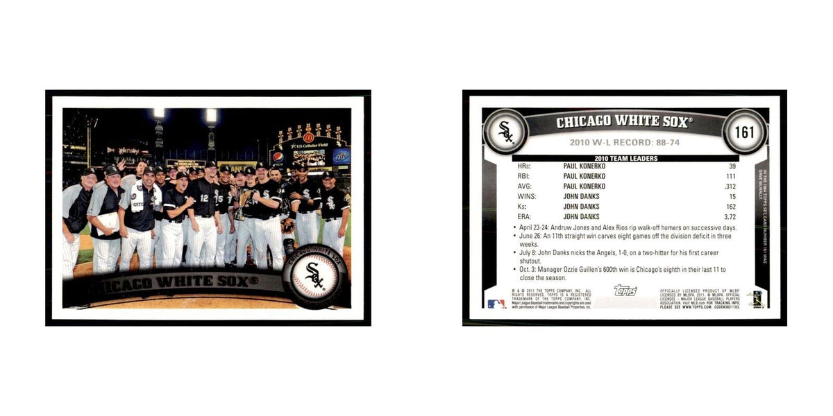 2011 Topps Chicago White Sox Baseball Cards #161