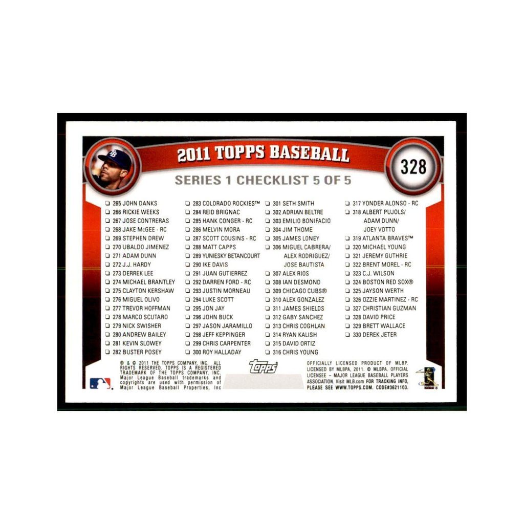 2011 Topps David Price Baseball Cards #328