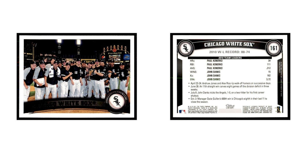 2011 Topps Chicago White Sox Baseball Cards #161