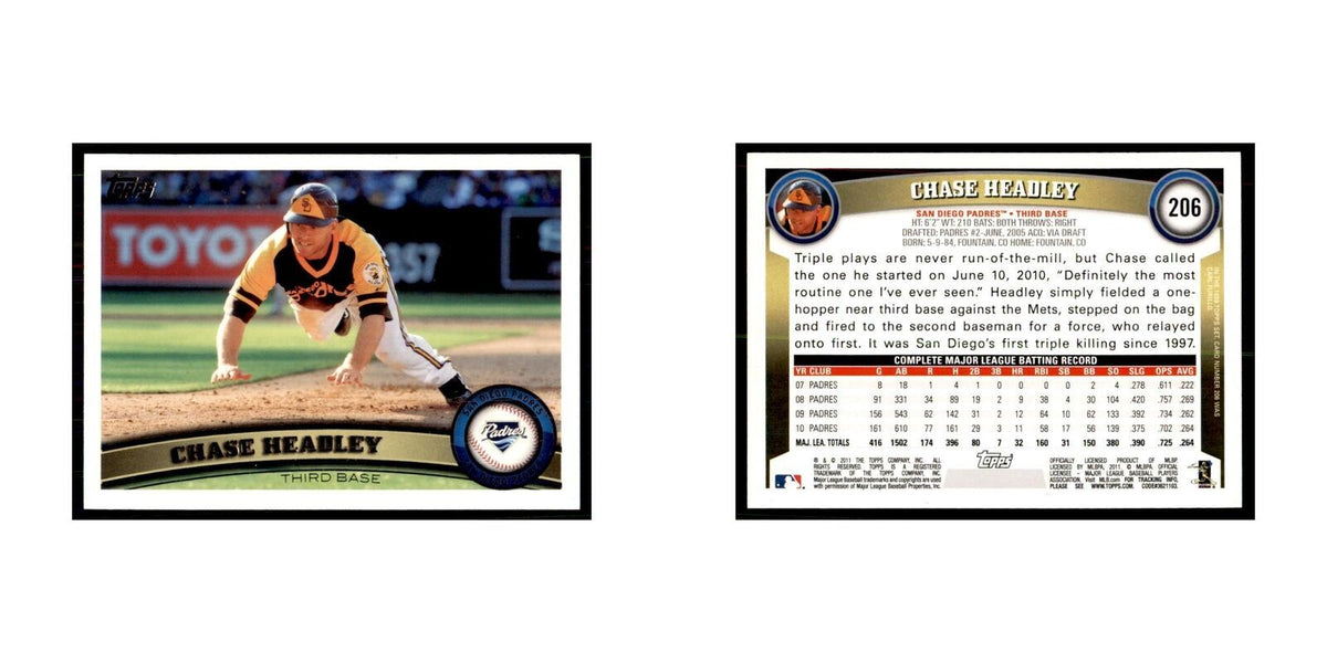 2011 Topps Chase Headley Baseball Cards #206