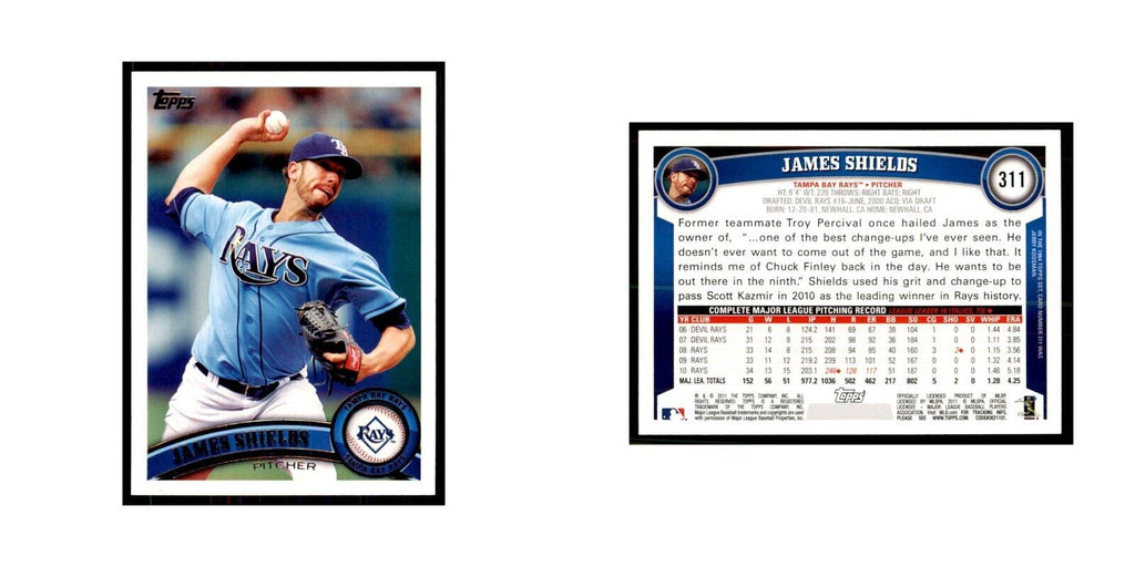 2011 Topps James Shields Baseball Cards #311