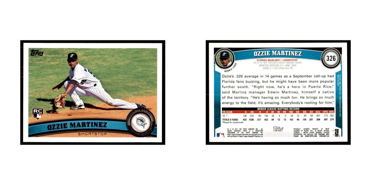 2011 Topps Ozzie Martinez RC Baseball Cards #326