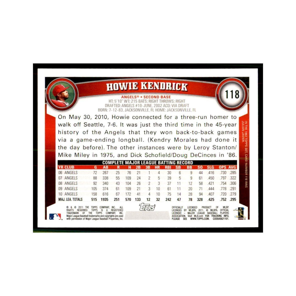 2011 Topps Howie Kendrick Baseball Cards #118