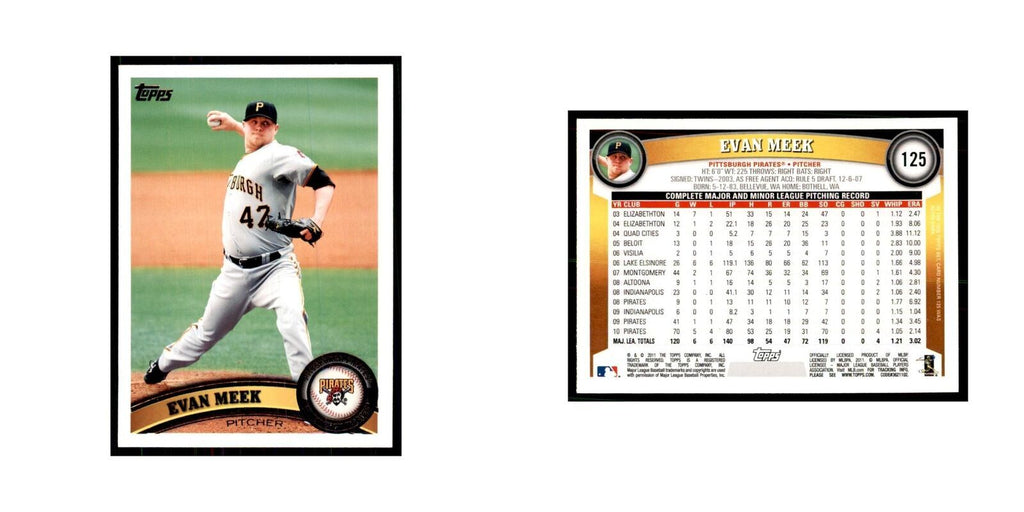 2011 Topps Evan Meek Baseball Cards #125