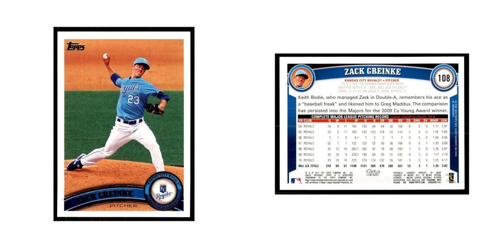 2011 Topps Zack Greinke Baseball Cards #108