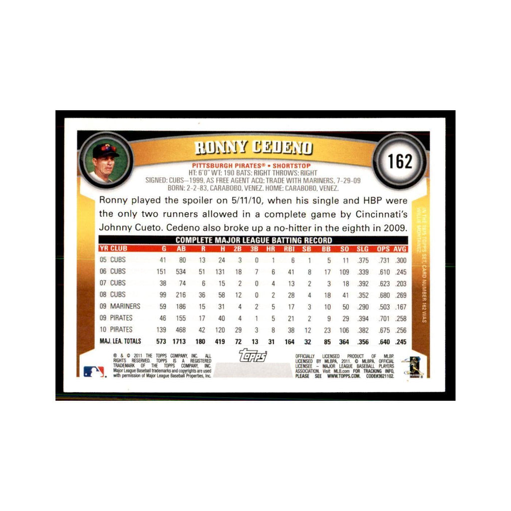 2011 Topps Ronny Cedeno Baseball Cards #162