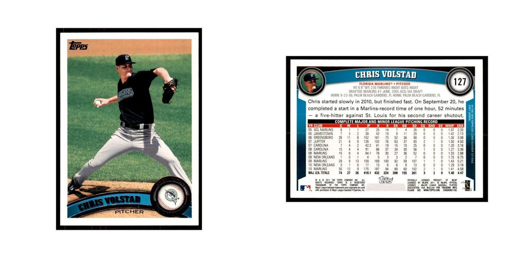 2011 Topps Chris Volstad Baseball Cards #127