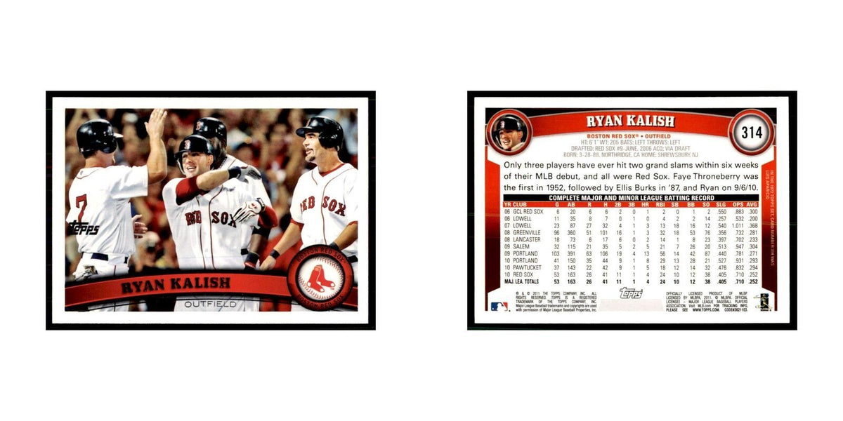2011 Topps Ryan Kalish Baseball Cards #314