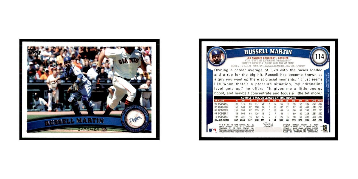 2011 Topps Russell Martin Baseball Cards #114
