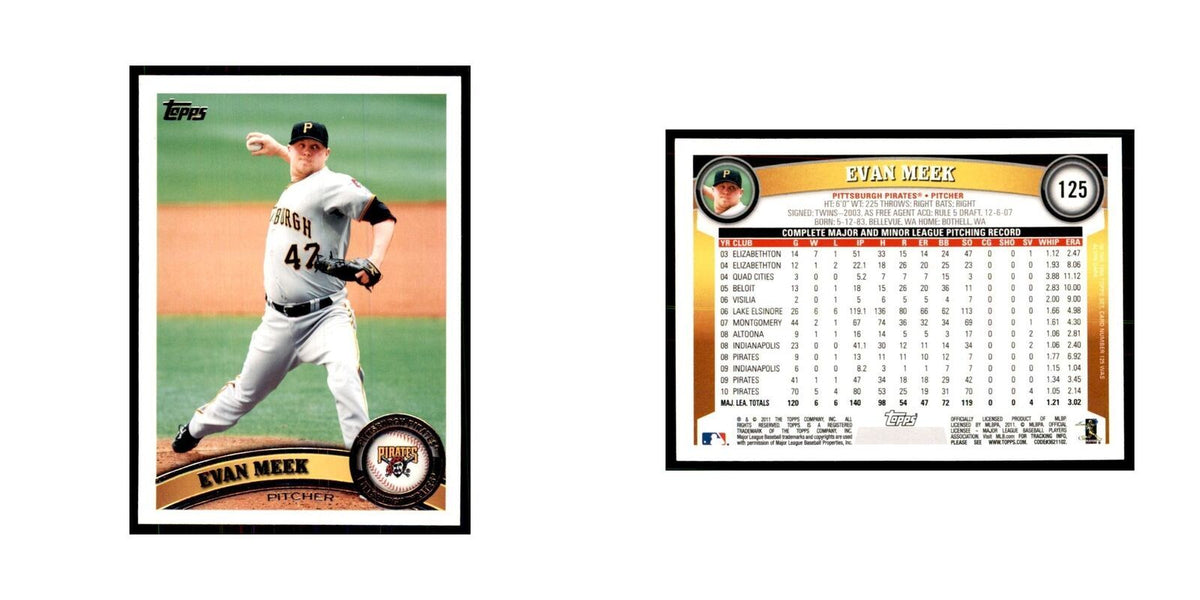 2011 Topps Evan Meek Baseball Cards #125