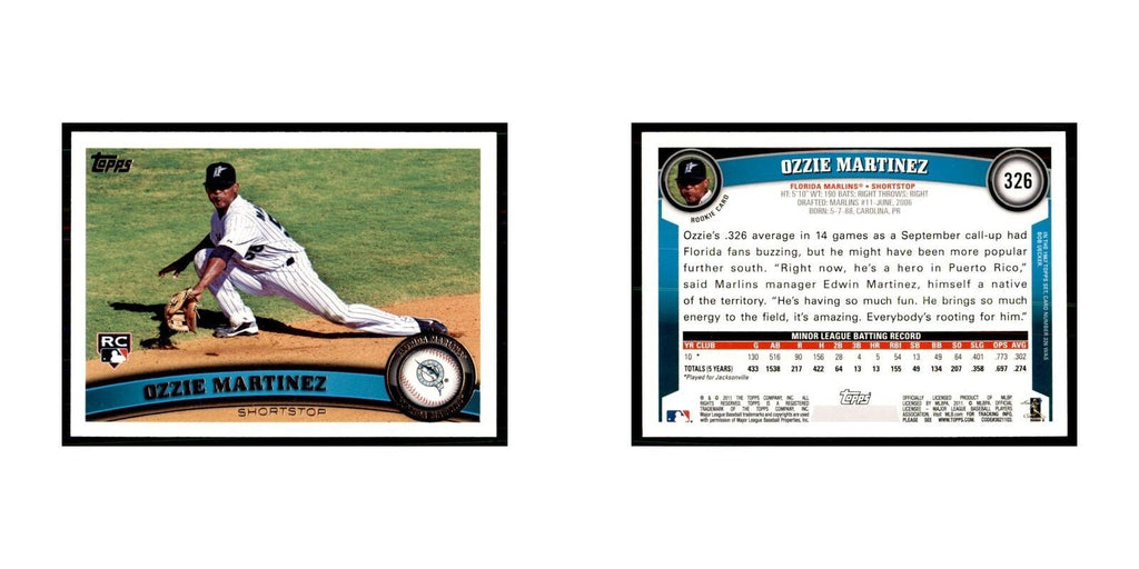 2011 Topps Ozzie Martinez RC Baseball Cards #326